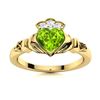 Image 1 : Natural 0.58 CTW Peridot & Diamond Engagement Ring 14K Yellow Gold