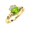 Image 2 : Natural 0.58 CTW Peridot & Diamond Engagement Ring 14K Yellow Gold