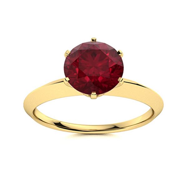 Natural 2.26 CTW Ruby Solitaire Ring 14K Yellow Gold