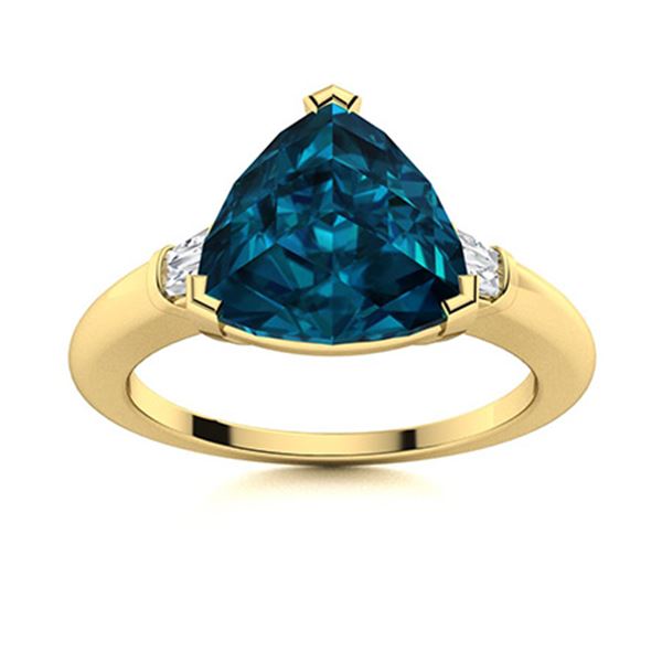 Natural 2.18 CTW Topaz & Diamond  Engagement Ring 18K Yellow Gold