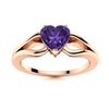 Image 1 : Natural 0.66 CTW Amethyst Solitaire Ring 18K Rose Gold