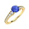 Image 2 : Natural 2.26 CTW Ceylon Sapphire & Diamond Engagement Ring 18K Yellow Gold