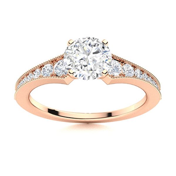 Natural 1.75 CTW Diamond Solitaire Ring 14K Rose Gold