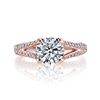 Image 3 : Natural 2.32 CTW Round Cut Split Shank Pave Diamond Ring 18KT Rose Gold
