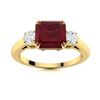 Image 1 : Natural 1.73 CTW Ruby & Diamond Engagement Ring 14K Yellow Gold