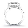Image 3 : Natural 2.4 CTW Princess Cut Diamond Engagement Ring 18KT White Gold