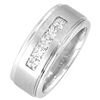 Image 1 : Natural 1.27 CTW Channel Set Men's Diamond Ring 18KT White Gold