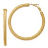 Image 1 : 14k Yellow Gold Twisted Omega Back Hoop Earrings - 40 mm