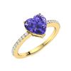 Image 2 : Natural 0.72 CTW Tanzanite & Diamond Engagement Ring 18K Yellow Gold