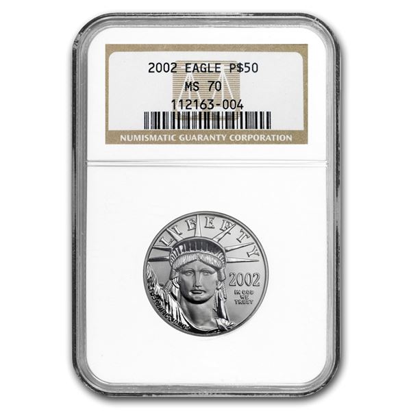 2002 1/2 oz Platinum American Eagle MS-70 NGC