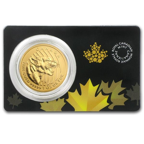 2015 Canada 1 oz Gold Growling Cougar .99999 BU (Assay Card)