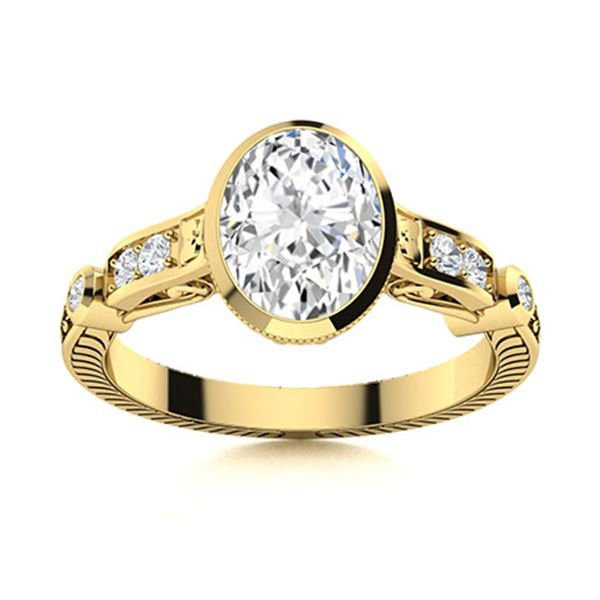 Natural 1.32 CTW Diamond Solitaire Ring 14K Yellow Gold