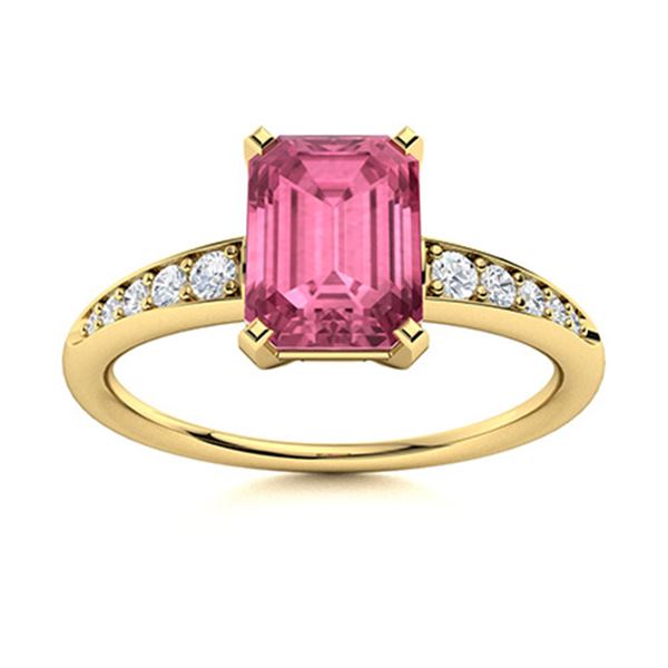 Natural 0.72 CTW Tourmaline & Diamond Engagement Ring 18K Yellow Gold