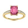 Image 1 : Natural 0.72 CTW Tourmaline & Diamond Engagement Ring 18K Yellow Gold