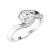 Image 2 : Natural 0.66 CTW Diamond Solitaire Ring 14K White Gold