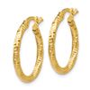 Image 2 : 14k Polished and Textured Hoop Earrings