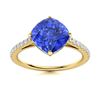 Image 1 : Natural 1.71 CTW Ceylon Sapphire & Diamond Engagement Ring 14K Yellow Gold