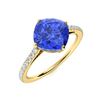 Image 2 : Natural 1.71 CTW Ceylon Sapphire & Diamond Engagement Ring 14K Yellow Gold