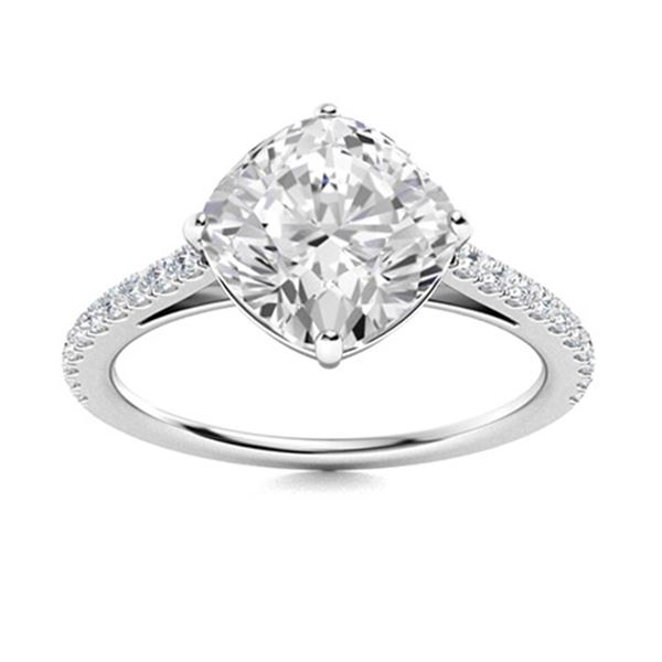 Natural 3.21 CTW Diamond Solitaire Ring 14K White Gold