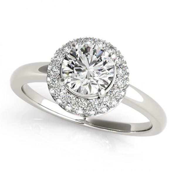 Natural 0.75 ctw Diamond Halo Ring 14k White Gold