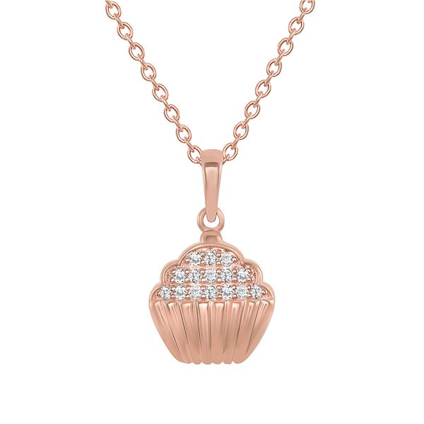 Natural 0.12 CTW Diamond Pendant Necklace in Solid Gold 18KT Rose Gold