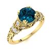 Image 2 : Natural 1.06 CTW Topaz & Diamond Engagement Ring 18K Yellow Gold