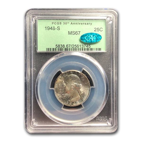 1948-S Washington Quarter MS-67 PCGS CAC