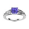 Image 1 : Natural 0.81 CTW Tanzanite Solitaire Ring 18K White Gold