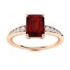 Image 1 : Natural 1.27 CTW Garnet & Diamond Engagement Ring 18K Rose Gold