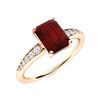 Image 2 : Natural 1.27 CTW Garnet & Diamond Engagement Ring 18K Rose Gold