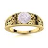 Image 1 : Natural 0.61 CTW Rose Quartz Solitaire Ring 14K Yellow Gold