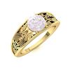 Image 2 : Natural 0.61 CTW Rose Quartz Solitaire Ring 14K Yellow Gold