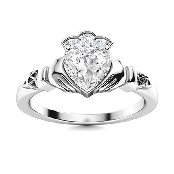 Natural 0.97 CTW Topaz & Diamond Engagement Ring 14K White Gold