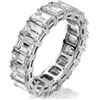 Image 1 : Natural 4.02 CTW Emerald Cut Diamond Eternity Ring 14KT White Gold