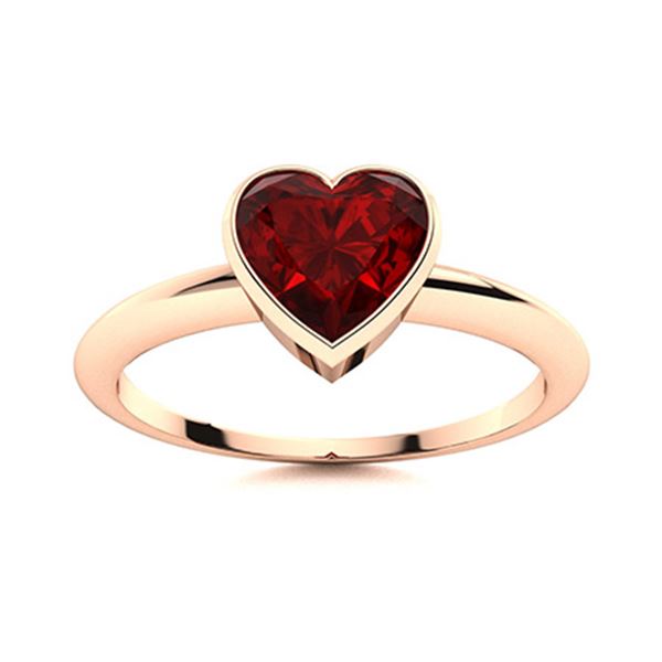 Natural 0.57 CTW Garnet Solitaire Ring 14K Rose Gold