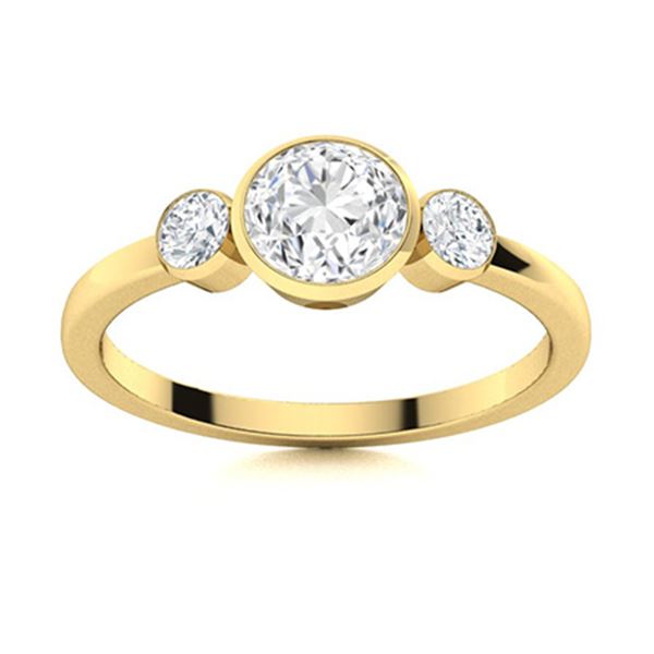 Natural 0.82 CTW Diamond Solitaire Ring 18K Yellow Gold