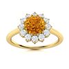 Image 1 : Natural 1.08 CTW Citrine & Diamond Engagement Ring 18K Yellow Gold