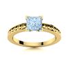 Image 1 : Natural 1.08 CTW Aquamarine Solitaire Ring 14K Yellow Gold