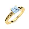 Image 2 : Natural 1.08 CTW Aquamarine Solitaire Ring 14K Yellow Gold