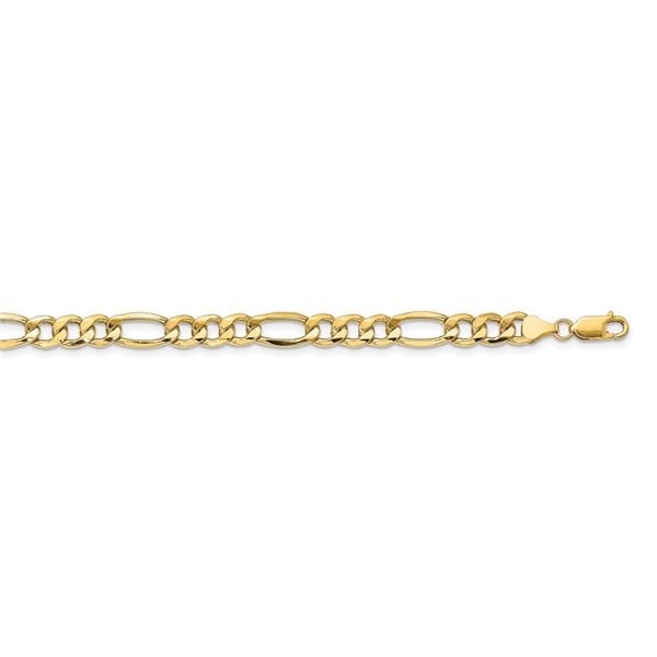 14k Yellow Gold 8.5 mm Semi-Solid Figaro Chain - 22 in.