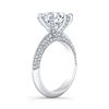 Image 3 : Natural 2.02 CTW Knife Edge Micro Pave 6 Prong Diamond Engagement Ring 14KT White Gold