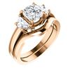 Image 3 : Natural 2.52 CTW Cushion Cut & Half Moons 3-Stone Diamond Ring 18KT Rose Gold