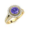Image 2 : Natural 1.78 CTW Tanzanite & Diamond Engagement Ring 14K Yellow Gold