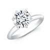 Image 4 : Natural 2.02 CTW Round Cut Diamond Knife Edge Solitaire Ring 18KT White Gold