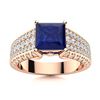 Image 1 : Natural 2.06 CTW Sapphire & Diamond Engagement Ring 18K Rose Gold