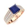Image 2 : Natural 2.06 CTW Sapphire & Diamond Engagement Ring 18K Rose Gold