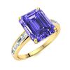 Image 2 : Natural 1.85 CTW Tanzanite & Diamond Engagement Ring 18K Yellow Gold
