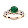 Image 1 : Natural 2.77 CTW Emerald & Diamond Engagement Ring 18K Rose Gold