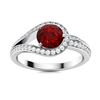 Image 1 : Natural 1.01 CTW Garnet & Diamond Engagement Ring 14K White Gold