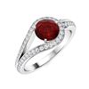 Image 2 : Natural 1.01 CTW Garnet & Diamond Engagement Ring 14K White Gold